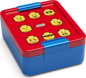 Modrý box na svačinu s červeným víčkem LEGO® Iconic LEGO