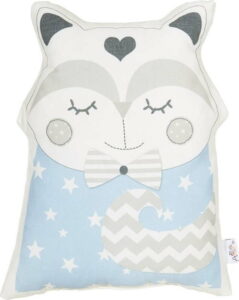 Modrý dětský polštářek s příměsí bavlny Apolena Pillow Toy Smart Cat