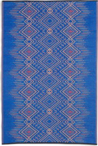 Modrý oboustranný venkovní koberec z recyklovaného plastu Fab Hab Jodhpur Multi Blue