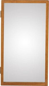 Nástěnné zrcadlo s boxem na klíče z masivního dubového dřeva Canett Uno
