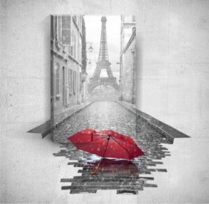 Nástěnný 3D obraz Mosticx Red Umbrella In Paris