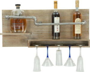 Nástěnný držák na lahve a sklenice Mauro Ferretti Pipe Bar