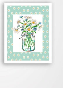 Nástěnný obraz na plátně v bílém rámu Tablo Center Cut Flowers
