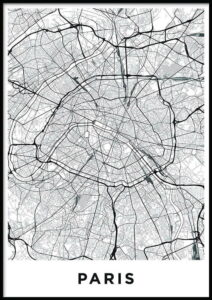 Nástěnný plakát v rámu MAP/PARIS/NO2