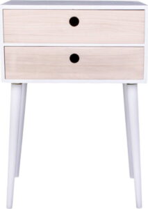 Noční stolek ze dřeva pavlovnie s bílým rámem House Nordic Rimini House Nordic