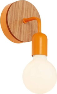 Oranžové nástěnné svítidlo s dřevěným detailem Valetta Homemania Decor