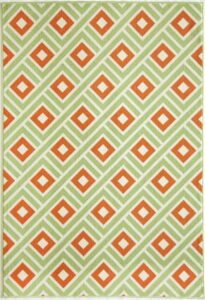 Oranžovo-zelený venkovní koberec Floorita Greca