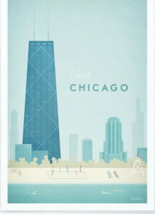 Plakát Travelposter Chicago