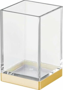 Plastový koupelnový kelímek s detailem ve zlaté barvě InterDesign iDesign