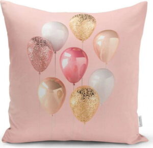 Povlak na polštář Minimalist Cushion Covers Balloons With Pink BG