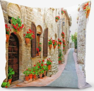 Povlak na polštář s příměsí bavlny Minimalist Cushion Covers Colorful Street