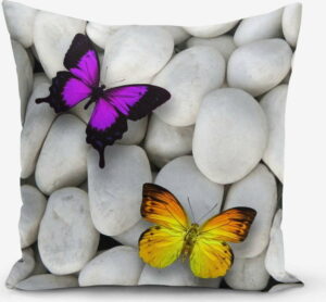 Povlak na polštář s příměsí bavlny Minimalist Cushion Covers Double Butterfly