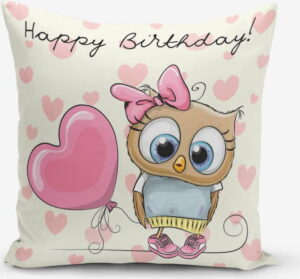 Povlak na polštář s příměsí bavlny Minimalist Cushion Covers Happy Birthday