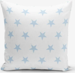 Povlak na polštář s příměsí bavlny Minimalist Cushion Covers Light Blue Star