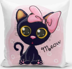 Povlak na polštář s příměsí bavlny Minimalist Cushion Covers Meow Catcik