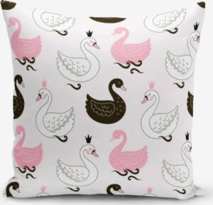 Povlak na polštář s příměsí bavlny Minimalist Cushion Covers Pink Background Kind Animals