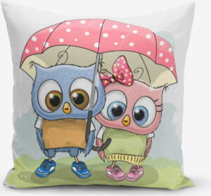 Povlak na polštář s příměsí bavlny Minimalist Cushion Covers Umbrella Owls