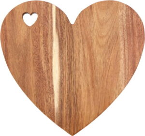 Prkénko ve tvaru srdce z akáciového dřeva s růžovým okrajem Premier Housewares