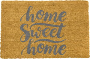 Rohožka z přírodního kokosového vlákna Artsy Doormats Home Sweet Home Grey