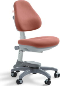 Růžová dětská otočná židle na kolečkách Flexa Novo