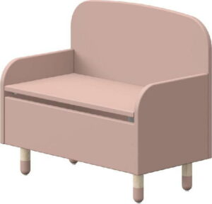 Růžová úložná lavice s opěrkou Flexa Dots Flexa