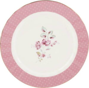 Růžovobílý porcelánový dezertní talíř Creative Tops Ditsy Creative Tops