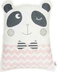 Růžový dětský polštářek s příměsí bavlny Apolena Pillow Toy Panda