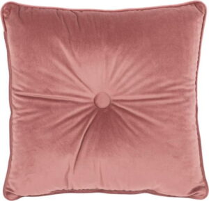 Růžový polštář Tiseco Home Studio Velvet Button