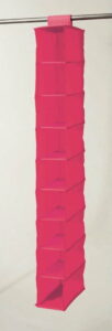 Růžový závěsný organizér s 9 přihrádkami Compactor Garment Compactor