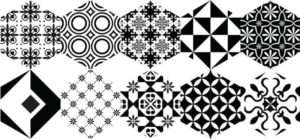 Sada 10 samolepek na podlahu Ambiance Floor Stickers Hexagons Nemesio