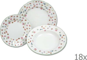Sada 18 porcelánových talířů s motivem květin Thun Bernadotte THUN