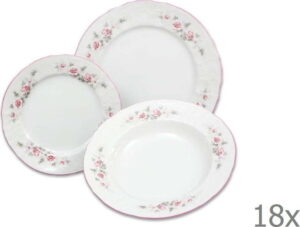 Sada 18 porcelánových talířů s růžičkami Thun Bernadotte THUN