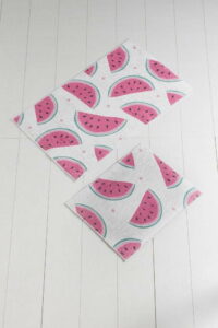 Sada 2 bílo-růžových koupelnových předložek Tropica Watermelon Chilai Home by Alessia