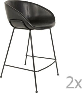 Sada 2 černých barových židlí Zuiver Feston