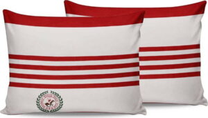 Sada 2 červeno-bílých bavlněných povlaků na polštáře Beverly Hills Polo Club Rojo