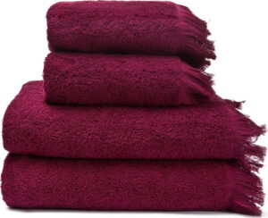 Sada 2 červených ručníků a 2 osušek ze 100% bavlny Bonami