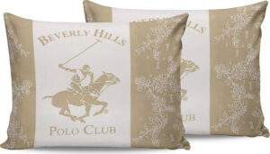 Sada 2 krémových bavlněných povlaků na polštáře Beverly Hills Polo Club Lerro