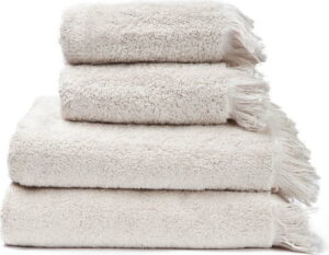 Sada 2 krémových ručníků a 2 osušek ze 100% bavlny Bonami