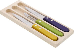 Sada 2 nožů a škrabky z nerezové oceli na loupání v dárkovém balení Jean Dubost Vegetable Jean Dubost