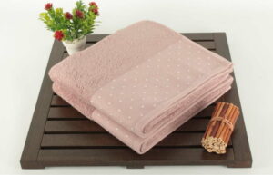 Sada 2 pudrově růžových bavlněných ručníků Patricia
