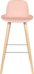 Sada 2 růžových barových židlí Zuiver Albert Kuip Old Pink