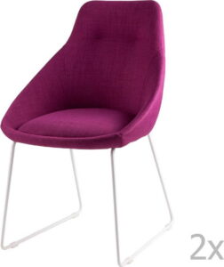 Sada 2 růžových jídelních židlí sømcasa Alba sømcasa