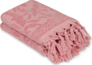 Sada 2 růžových ručníků Madame Coco Bohème