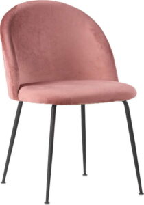 Sada 2 růžových sametových jídelních židlí House Nordic Geneve House Nordic
