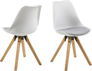 Sada 2 šedo-bílých jídelních židlí Actona Dima Actona