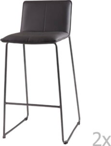 Sada 2 šedých barových židlí sømcasa Lou sømcasa