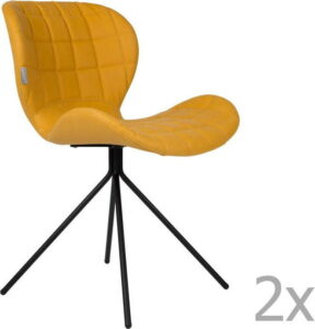 Sada 2 žlutých židlí Zuiver OMG LL Zuiver