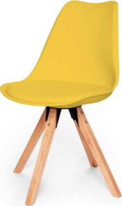 Sada 2 žlutých židlí s podnožím z bukového dřeva loomi.design Eco loomi.design