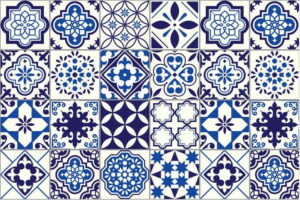 Sada 24 nástěnných samolepek Ambiance Decals Tiles Eusebio