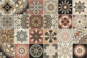 Sada 24 nástěnných samolepek Ambiance Wall Stickers Tiles Piura